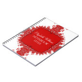 Carnet dentelle rouge blanc de décoration (Côté gauche)