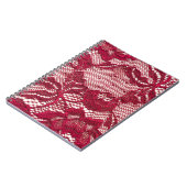 Carnet Dentelle rouge : textile jacquard élastique. (Côté gauche)