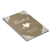 Carnet Dentelle rustique de blanc de toile de jute du (Côté Droit)