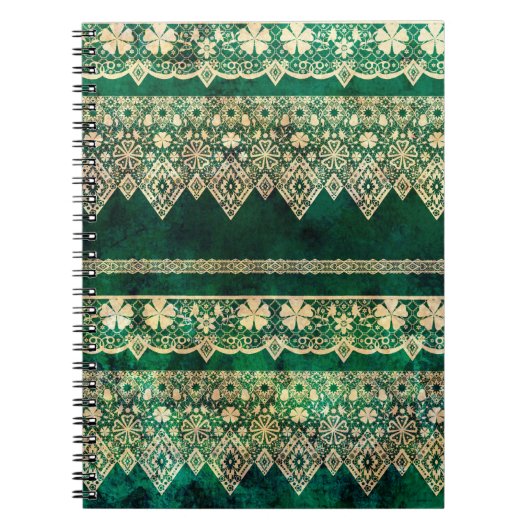 Carnet dentelle verte vintage (Devant)