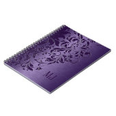Carnet Dentelle violette en aluminium brossé métallisé vi (Côté gauche)