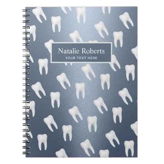 Carnet Dentist Teeth Motif Bureau dentaire Dusty Blue (Devant)