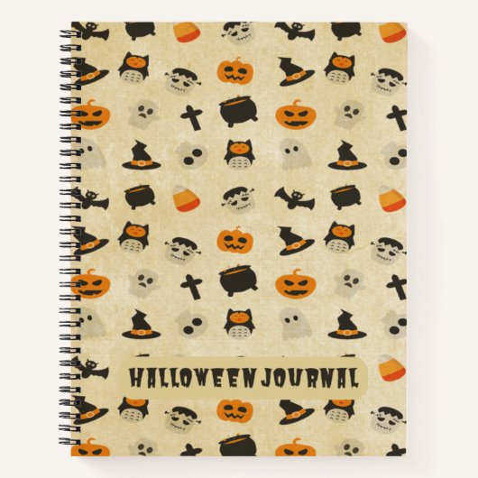 Carnet Déplaisant Cute Halloween Thème Motif (Devant)