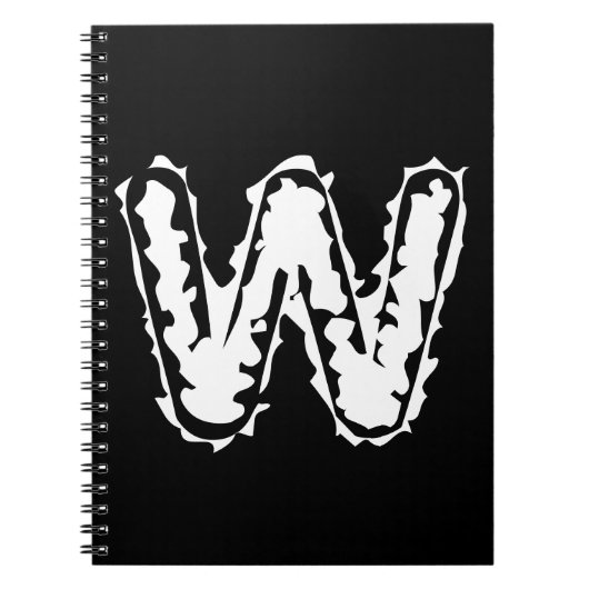 Carnet Déplaisant Monogramme blanc sur noir (Devant)