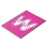 Carnet Déplaisant Monogramme blanc sur rose (Côté gauche)