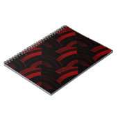 Carnet des chevrons noirs/rouges chic et design (Côté gauche)