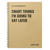 Carnet Des choses intelligentes que je vais dire plus tar (Devant)