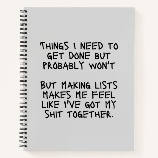 Carnet Des choses que je dois faire mais qui ne le remarq (Devant)