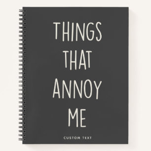 Carnet Des Choses Qui M'Annoy Funny Personnalisé Funny Or
