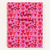 Carnet des coeurs rouges et roses (Devant)