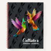 Carnet Des colibris à crête colorée en vol (Devant)