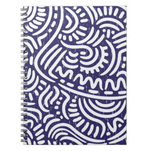 Carnet Des éléments ethniques dessinés à la main, des mot