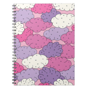 Carnet Des nuages de dessins animés amusants. Répétez vin