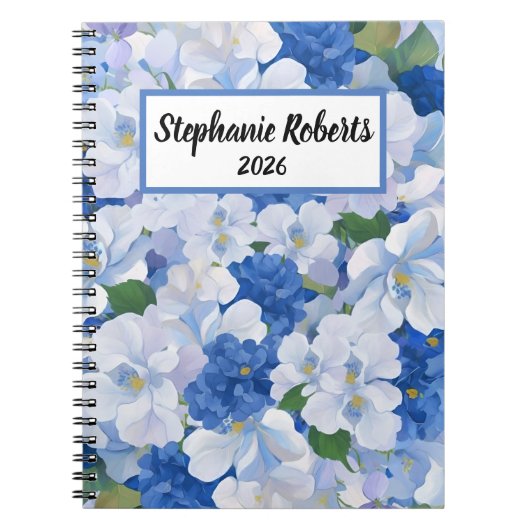 Carnet des nuances de fleurs bleues (Devant)