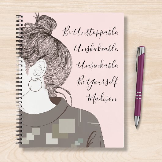 Carnet Des paroles positives inspirent Girly Moderne Pers