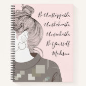 Carnet Des paroles positives inspirent Girly Moderne Pers (Devant)