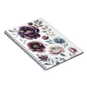 Carnet des pivoines moody violet foncé et bordeaux (Côté Droit)