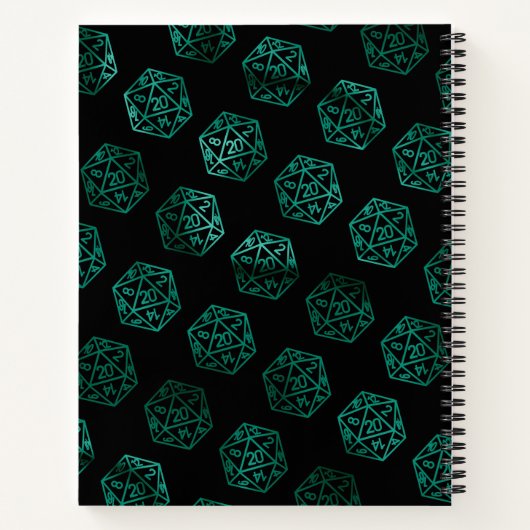 Carnet Dés RPG | Emerald Tabletop PnP Gamer Graph Papier (Dos)