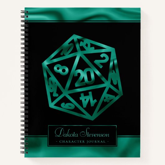 Carnet Dés RPG | Emerald Tabletop PnP Gamer Graph Papier (Devant)