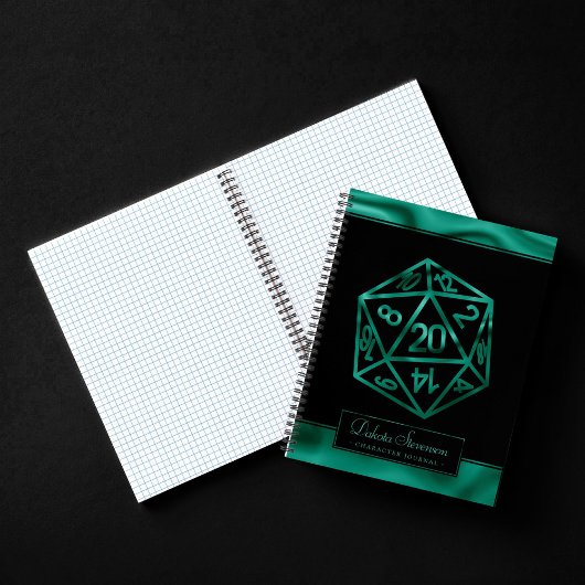 Carnet Dés RPG | Emerald Tabletop PnP Gamer Graph Papier
