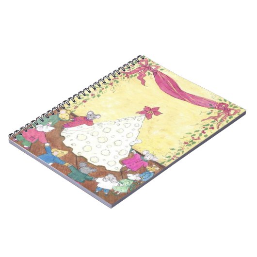 Carnet Des souris autour d'un arbre de Noël au fromage (Côté gauche)