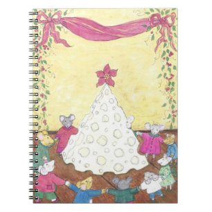 Carnet Des souris autour d'un arbre de Noël au fromage