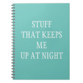 Carnet Des trucs qui me maintiennent debout la nuit (Devant)