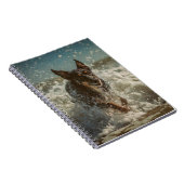 Carnet des vagues de l'océan de chien joueuse (Côté Droit)