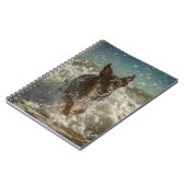 Carnet des vagues de l'océan de chien joueuse (Côté gauche)