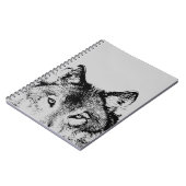 Carnet des yeux de loup gris noir et blanc (Côté gauche)