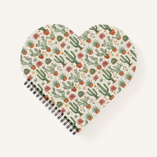 Carnet Desert Cacti Succulent Seamless Pattern (Devant)