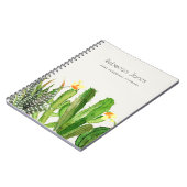 CARNET DÉSERT MODERNE CACTUS JARDIN FLEURI COULEUR D'EAU (Côté gauche)