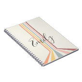 Carnet Design à rayures de style rétro Pastel (Côté Droit)