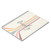 Carnet Design à rayures de style rétro Pastel (Côté gauche)