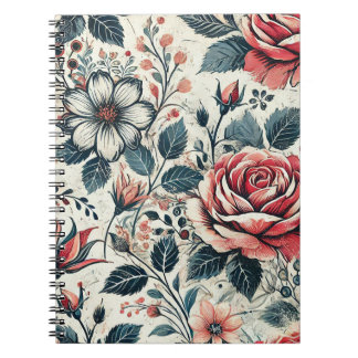 Carnet Design Abstrait de fleurs roses. Motif avec