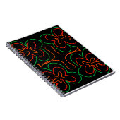 Carnet Design Abstrait de fleurs vertes et oranges (Côté Droit)