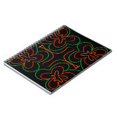 Carnet Design Abstrait de fleurs vertes et oranges (Côté gauche)