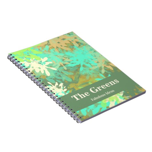 Carnet Design abstrait Feuille vert moderne (Côté Droit)