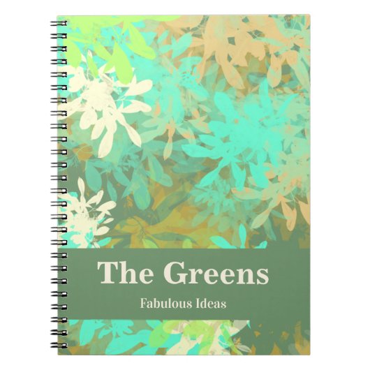 Carnet Design abstrait Feuille vert moderne (Devant)