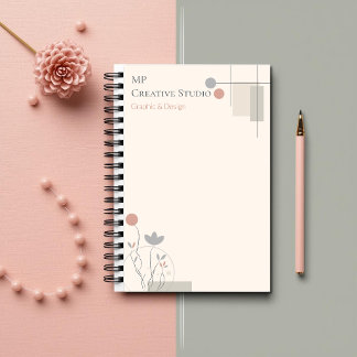 Carnet Design Abstrait Pastel : Florales Modernes & Géomé