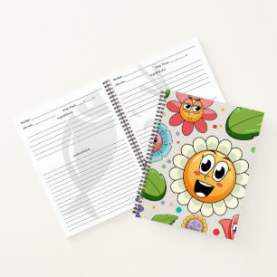 Carnet Design arrière - plan transparent avec fleurs colo