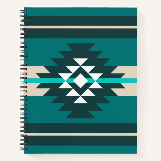 Carnet Design aztèque en couleur turquoise (Devant)