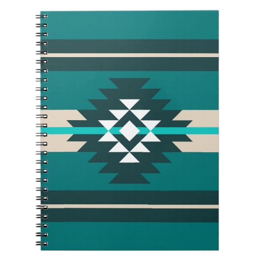 Carnet Design aztèque en couleur turquoise (Devant)