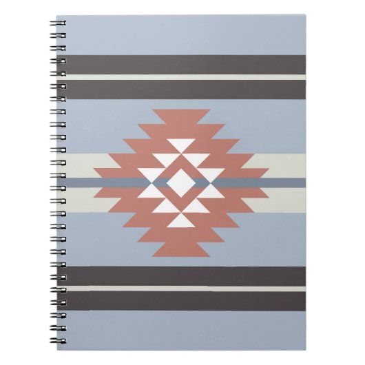 Carnet Design aztèque en rose et bleu (Devant)