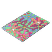 Carnet Design Boho Motif à fleurs rétro (Côté gauche)