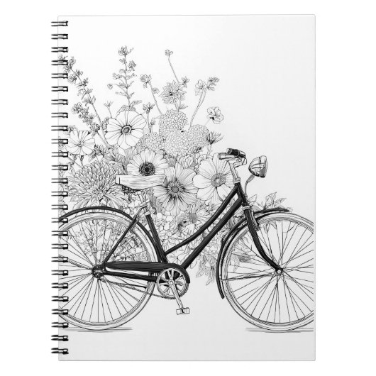 Carnet Design d'art classique de la ligne de fleurs de vé (Devant)