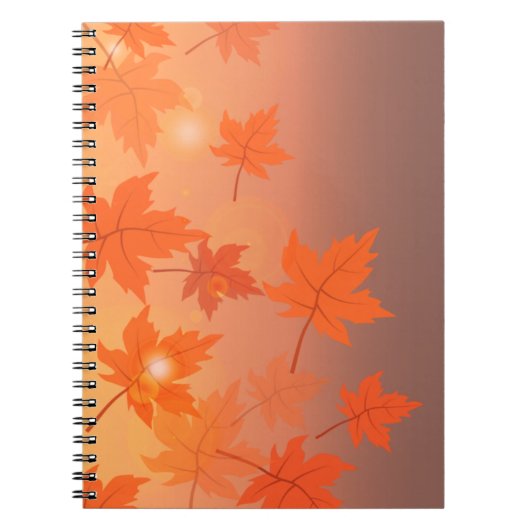 Carnet Design d'automne avec feuilles d'érable et effet b (Devant)