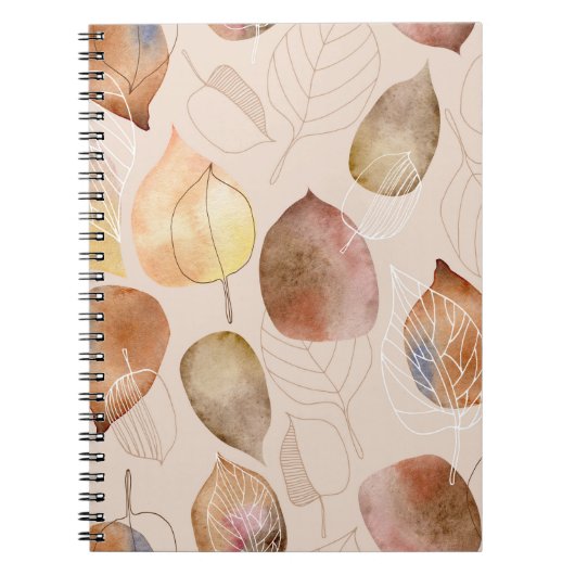 Carnet Design d'automne de feuille d'aquarelle graphique (Devant)