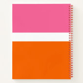 Carnet Design de bloc de couleur rose blanc orange clair (Dos)