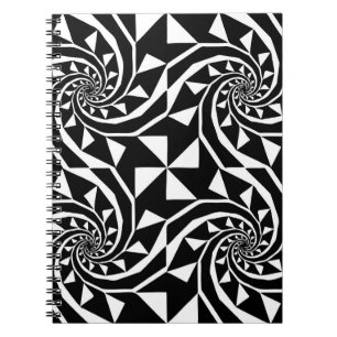 Carnet Design de bord noir et blanc, art ornemental, mais